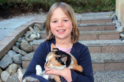 Girl an her cat
