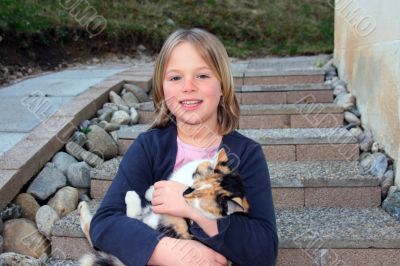 Girl an her cat