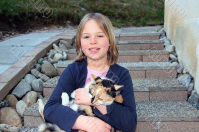 Girl an her cat