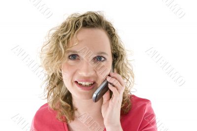 Attractive blonde with a phone