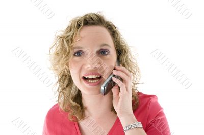 Attractive blonde with a phone