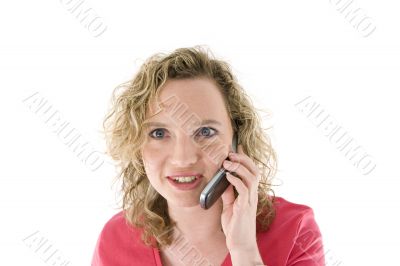 Attractive blonde with a phone