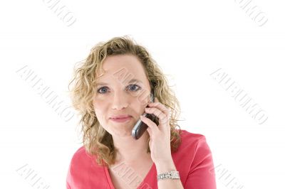 Attractive blonde with a phone