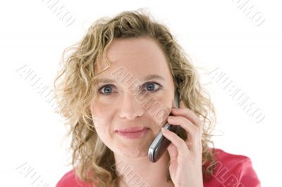 Attractive blonde with a phone