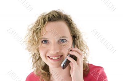 Attractive blonde with a phone