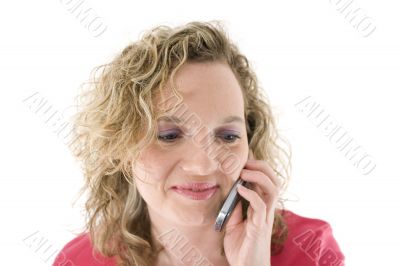 Attractive blonde with a phone