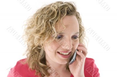 Attractive blonde with a phone