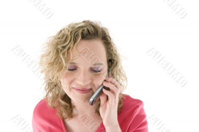 Attractive blonde with a phone