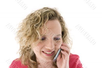 Attractive blonde with a phone