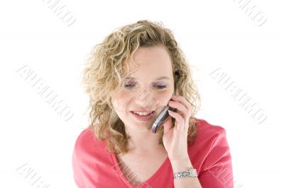 Attractive blonde with a phone
