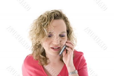 Attractive blonde with a phone