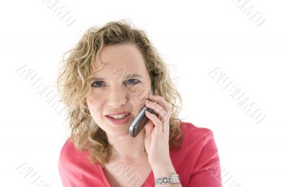Attractive blonde with a phone