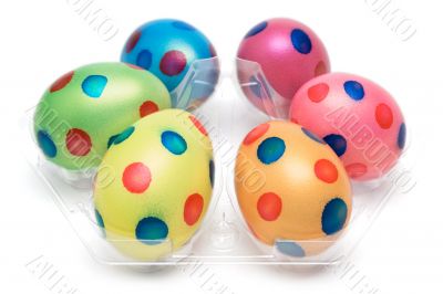 Six Dotted Easter Eggs