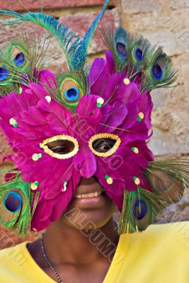 young girl with mask