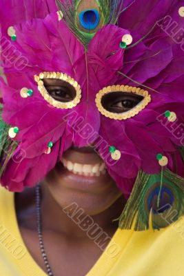 young girl with mask
