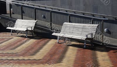 Two park benches