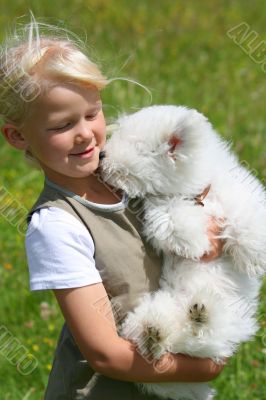 Girl and Puppy