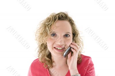 Attractive blonde with a phone