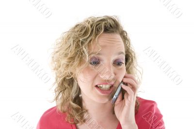 Attractive blonde with a phone