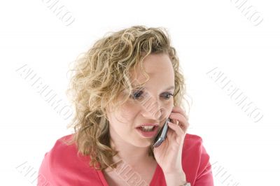 Attractive blonde with a phone