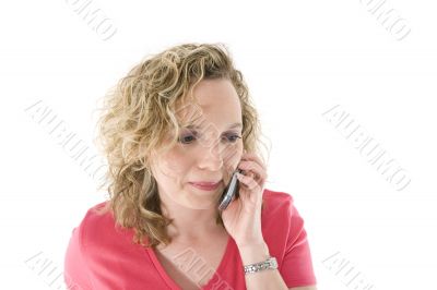 Attractive blonde with a phone
