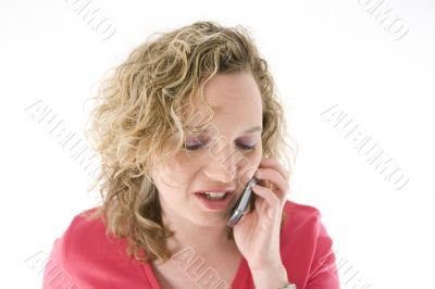 Attractive blonde with a phone