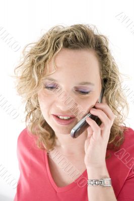 Attractive blonde with a phone