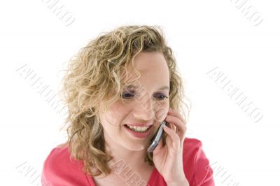 Attractive blonde with a phone