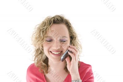 Attractive blonde with a phone