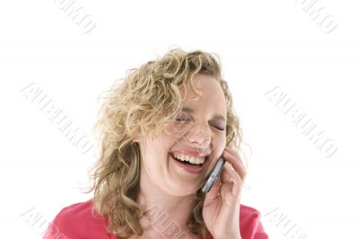 Attractive blonde with a phone