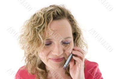 Attractive blonde with a phone