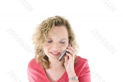 Attractive blonde with a phone
