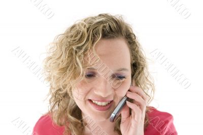 Attractive blonde with a phone