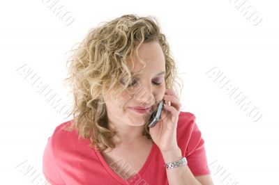 Attractive blonde with a phone