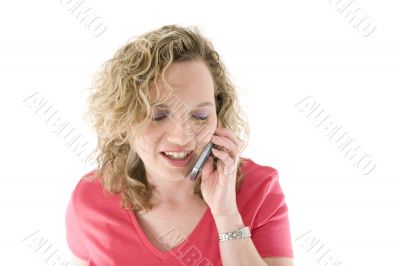 Attractive blonde with a phone