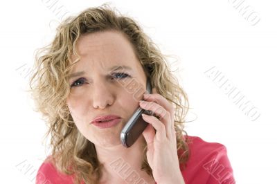 Attractive blonde with a phone