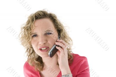 Attractive blonde with a phone