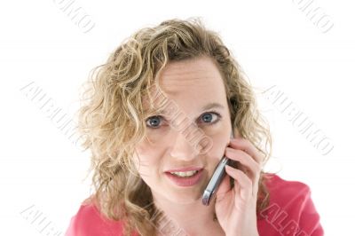 Attractive blonde with a phone