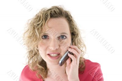 Attractive blonde with a phone