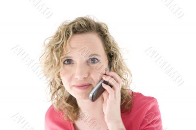 Attractive blonde with a phone