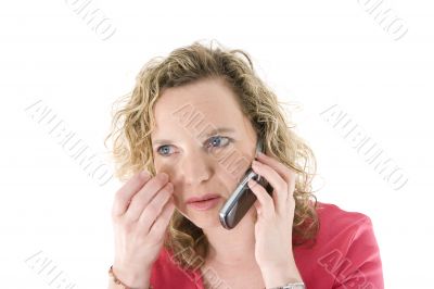 Attractive blonde with a phone