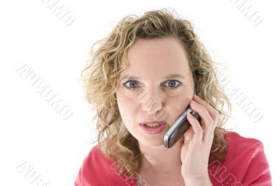 Attractive blonde with a phone