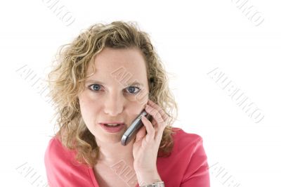 Attractive blonde with a phone