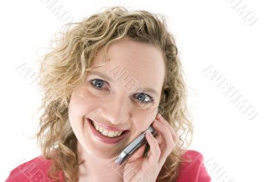 Attractive blonde with a phone