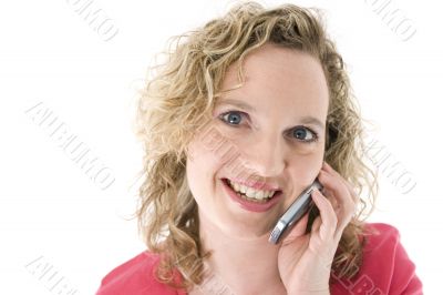 Attractive blonde with a phone