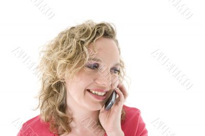 Attractive blonde with a phone