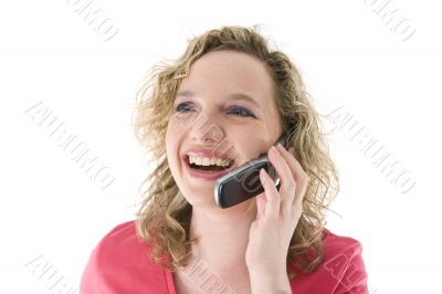 Attractive blonde with a phone
