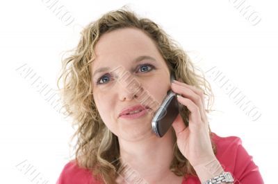 Attractive blonde with a phone