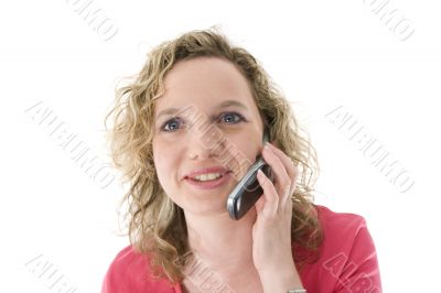 Attractive blonde with a phone