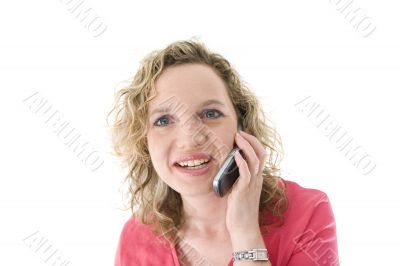 Attractive blonde with a phone